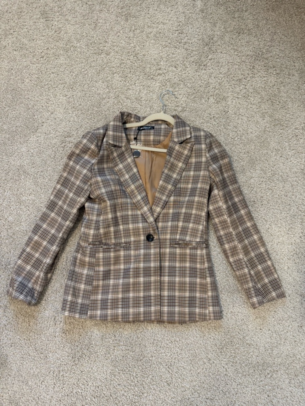 Women's Blazer - Brown Plaid
